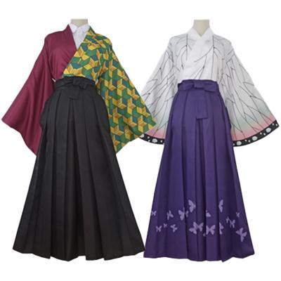 Chine Polyester Demon Slayer Kimono Anime Cosplay Costume Tomioka Giyuu Kochou Shinobu Nezuko's Tanjiro Naihu With Skirt Kimono à vendre