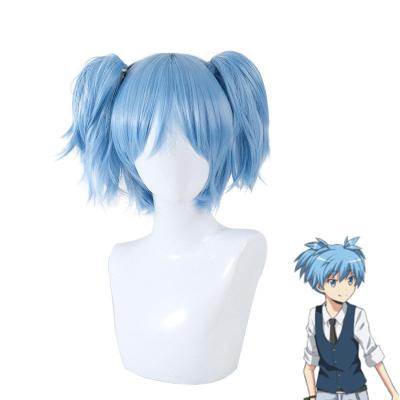 China New Game Barely Reject Thick Soft Sally Face Short Blue Scary Spot Costume Halloween Party Props Synthetic Cosplay Wig For Adult for sale