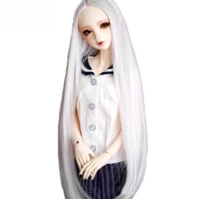 China Easy Maintain Cosplay Wigs Custom Made White Long Straight Part Synthetic Blonde Heat Resistant Wig for sale