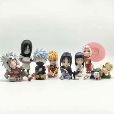 Cina Cartoon toy 8 pieces of Haruto GK Haruto Q version doll from anime model GK cosplay Kakashi Sasuke Osamaru Jiraiya garage kit decoration in vendita