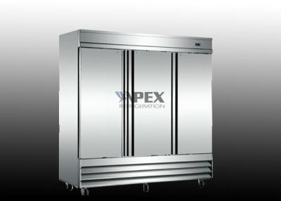 China Reach in three door upright stainless steel commercial refrigerator for Kitchen for sale