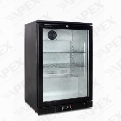 China APEX 130L Single Door Upright Back Bar Beverage Cooler Showcase With Digital Controller for sale