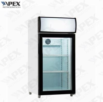 China Electricity Beverage Countertop Display Fridge With Double Layer Glass Door for sale