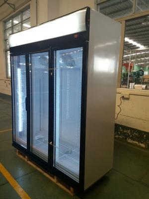 China do refrigerador vertical de vidro da exposição da porta triplicar-se 1500L refrigerador comercial da bebida à venda