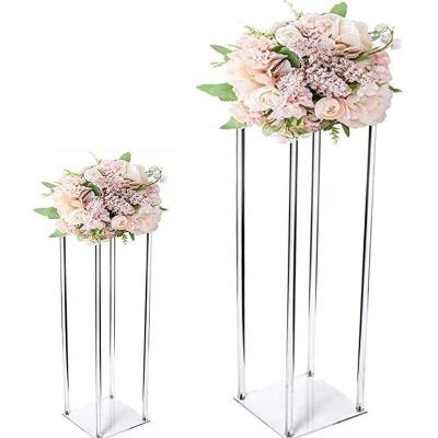 China Modern Tall Vase Crystal Clear Acrylic Flower Stand Elegant Wedding Acrylic Table Decoration Stand Display Wedding Centerpieces for sale