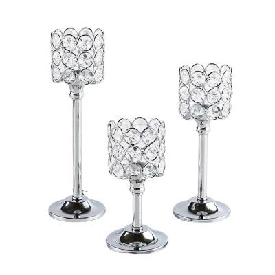 China Silver Crystal Candelabra Candlesticks Holders Home Decoration Candle Holders For Table Centerpieces Birthday Wedding Halloween for sale