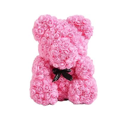 China Artificial Rose PE Bear Flower Mothers Day Valentines Day Gift for sale