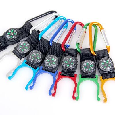 China Aluminum alloy exterior products with compass water bottle loop around carabiner for sale