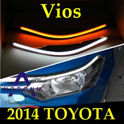 China Vios 2014~2016y Car Bumper Headlight Vios 2014~2016y DRL Car Accessories LED Daytime Running Light For vios fog light car for sale