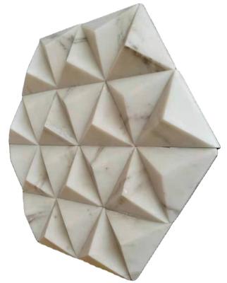 China Parquet Sail 3D Diomond Pattern Whole Marble Mosaic Slabs For Wall Art Deco for sale