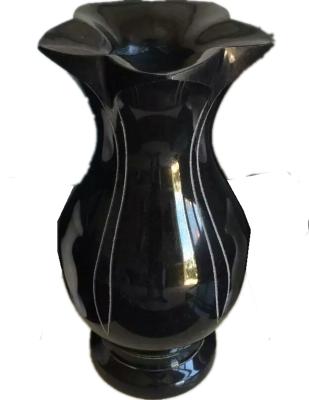 China EUROPEAN Shanxi Black Granite Headstone Cemetery Gravestones Vase Monuments Urn for sale