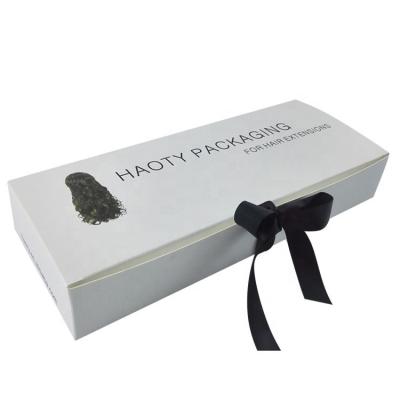 China Recyclable Custom Hair Extension Packaging Box Wig Packaging Gift Box Matte Black Premium Rigid Cardboard Luxury for sale