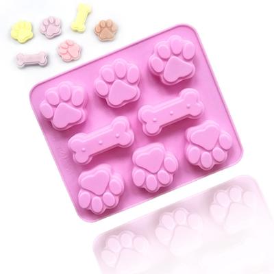 China 100% Viable Food Grade BPA Free Fondant Cake Molds Chocolate Candy Molds Puppy Paw and Bone Silicone Molds for sale