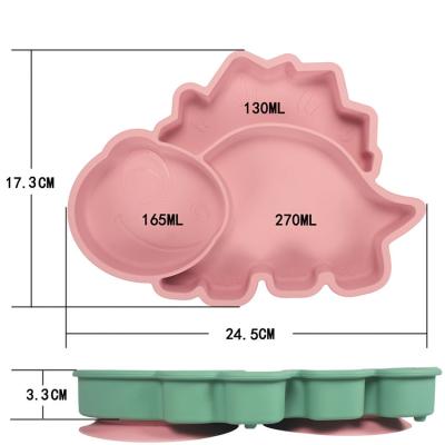 China BPA Non Slip Casual Silicone Baby Weaning Free Dish With Suction Tableware Silicone Divided Baby Dish Dish for sale