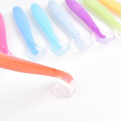 China Toddler Utensils BPA Free Silicone Soft Non-Toxic Baby Feeding Spoon for sale