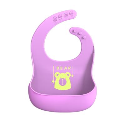 China BPA Free Silicone Viable Waterproof Baby Bib With Easily Portable Food Catcher Clean Baby Feeding Bibs for sale