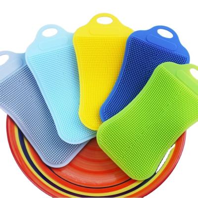 China Sustainable Kitchen Scrubber Kitchen Tools Silicone Sponge Dish Wash For Cleaning Dishes for sale