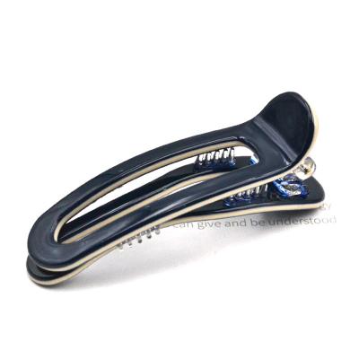 China Wholesale fashionable high quality resin hair clip barrettes with prongs custom long acetate alligator hair clips carylic barrett for salon for sale