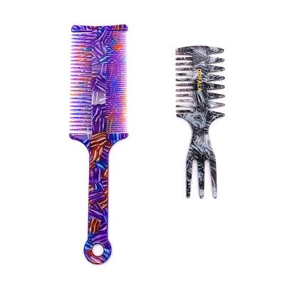 China Multifunctional Anti Static Styling Hair Comb Cellulose Acetate Double Side Comb Hair Comb Logo Tooth Salon Afro Wide Curly Comb Fashionable Custom Made for sale