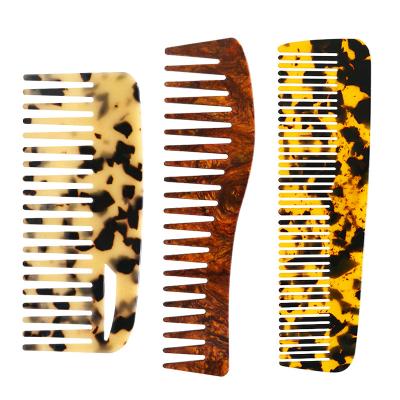 China Straight/Precision/Wide Tooth/Acrylic Marble Detangling Hair Styling Comb For High End Salon Hair Salon Tortoise Shell Women Private Label Wide Tooth Combs Afro Comb With Logo for sale