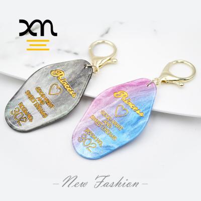 China Modern High Quality Craftsmanship Lanyard Key Chain Custom Logo Multi Colors With Acetate Material Key Ring For Key Accessories Bags for sale