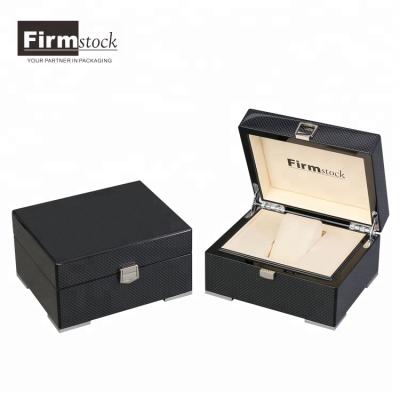 China High Glossy Wood Wooden Watch Box With Anti-Tarnish Leather High Quality Metal PU For Watch Gift Box for sale