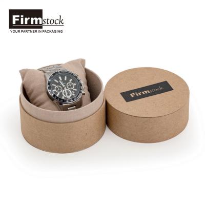 China Custom Logo Gift Minimalstic Cylinder Watch Pull Paper Cases Box Packaging for sale