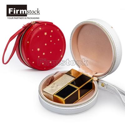 China Red And White PU Leather Packaging Boxes For Cosmetics With Logo Around Cosmetic Box Design for sale