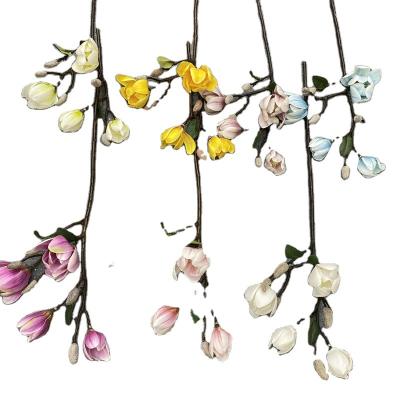 China Decorate Single Stem Artificial Flowers Yulan Magnolia Wedding Magnolia Branch Home Decorative Flower for sale