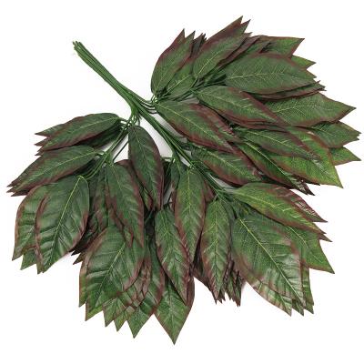 China Decorate Plastic Artificial Leaves Hanging Wall Artificial Plant Artificial Maple Leaves for sale