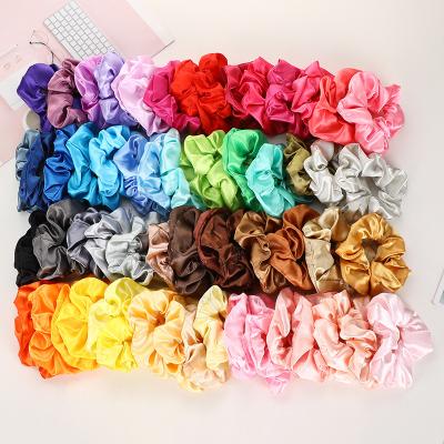 China Yucat 50 Sets Colors Elastic Rope Ponytail Holders Women Accessories Hair Ties Girls Wholesale Satin Scrunchies Sets for sale