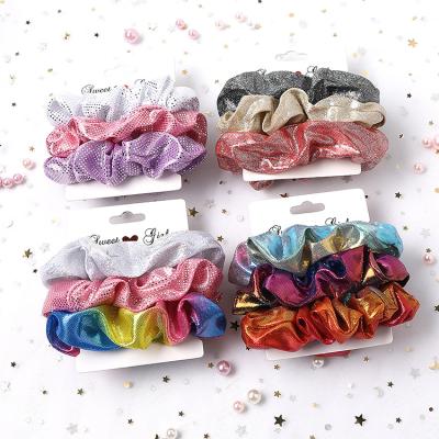 China Yucat sets 3 colors new elastic rope ponytail holders women accessories hair ties girls custom made scrunchies sets for sale