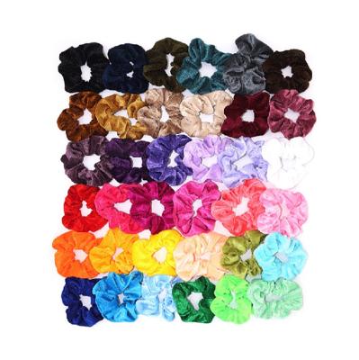 China Yucat sets 36 colors wholesale elastic hair ties girls rope ponytail holders women accessories velvet scrunchies sets for sale