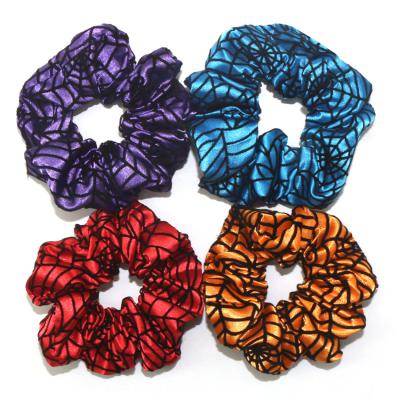 China Cobweb Yucat Festival Girls Hair Accessories Scrunchies Cloth Elastic Band Rope Spiderweb Halloween Scrunchies Hair Ties for sale