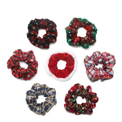 China Wholesale Velvet Yucat Women Holiday Hair Accessories Scrunchies Cloth Elastic Band Tie Girls Christmas Scrunchies Hair Ties for sale