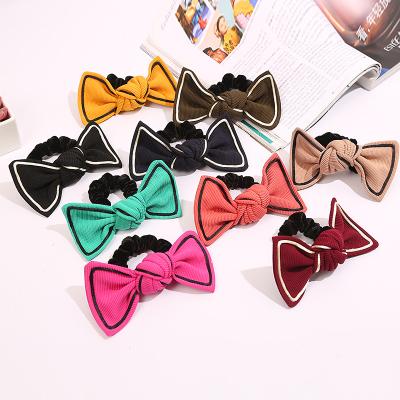 China Wholesale Bowknot Yucat Cloth Elastic Band Rope Scrunchies Accessories Hair Ties Bunny Bowknot Scrunchies For Women for sale