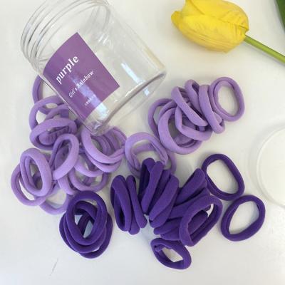 China 50pcs Per Box Yucat Wholesale 50pcs Per Box No Small Hair Ring Kids Girls Rubber Elastic Hair Ties Seamless for sale