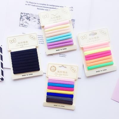 China Fashion Yucat Wholesale 8pcs Sets No Ring Kids Rubber Candy Color Small Hair Towel Elastic Hair Ties for sale