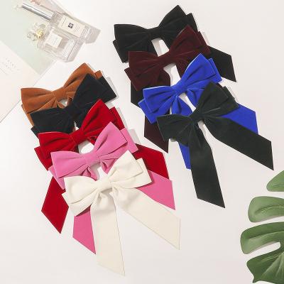 China Wholesale Fashion New Yucat Women Hair Accessories Bow Hair Claws Fashion Velvet Bow Butterfly Hair Clips for sale