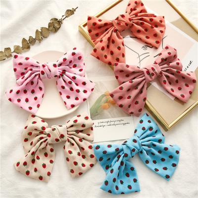 China Fruit Yucat Women New Fashion Hair Accessories Wholesale Korean Printing Fruit Bowknot Butterfly Hair Clips for sale