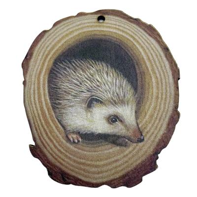 China China factory direct sale high quality natural wood scrap laser engraver hedgehog crafts for decoration for sale