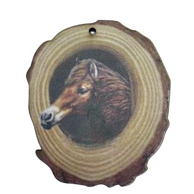 China China High Quality Laser Engraver Horse Laser Scrap Natural Wood Chip Crafts For Home Decoration for sale