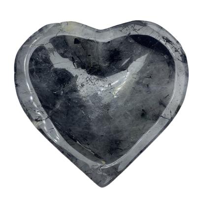 China High quality China Healings crystal folk crafts natural black rutilated quartz heart bowl for sale for sale