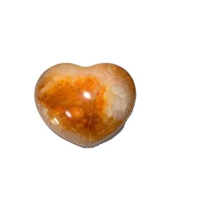 China China Wholesale Hand Carved Red Natural Carnelian Agate Polished Crystal Heart for sale