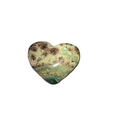 China China Crystal Crafts Quartz Stone Green high quality Cherry Blossom Flower Agate Heart for sale