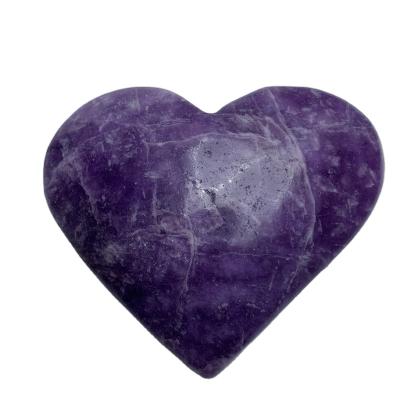 China China Wholesale High Quality Crystal Crafts Natural Lepidolite Hand Made Heart for Decoration for sale