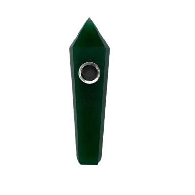 China China Wholesale Good Quality Hand Carved Natural Green Aventurine Smoking Pipe Cigarette Holder for sale