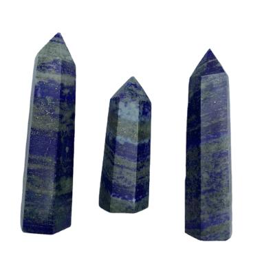 China China Wholesale Natural Quartz Crystal Wand Point Lapis Lazuli Crystal Tower For Decoration for sale