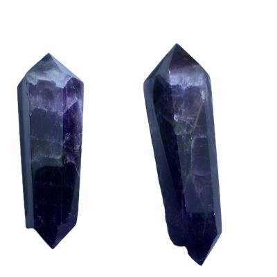 China China Beautiful Double Point Crystal Wedding Gift Decorations Natural Purple Amethyst Crystal Processing for sale