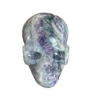 China China Wholesale High Quality Natural Hand Carving Fluorite Crystal Skulls For Home Decoration for sale